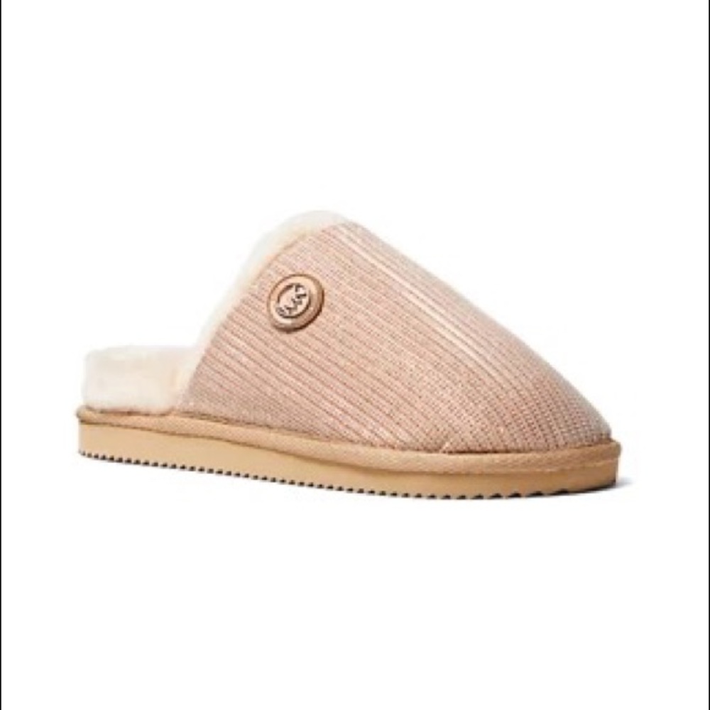 Micheal Kors Janis faux fur lined slipper dark copper NEW size 10